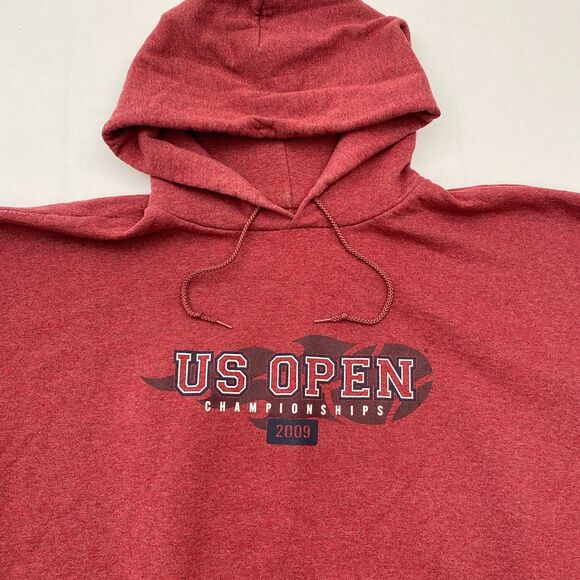 Champion US Open Hoodie Sweatshirt Red 2009 Championship Tennis Sporty Mens 2XL - Picture 2 of 10